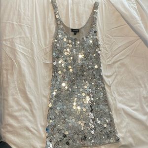 Like new silver BEBE mini-dress size s